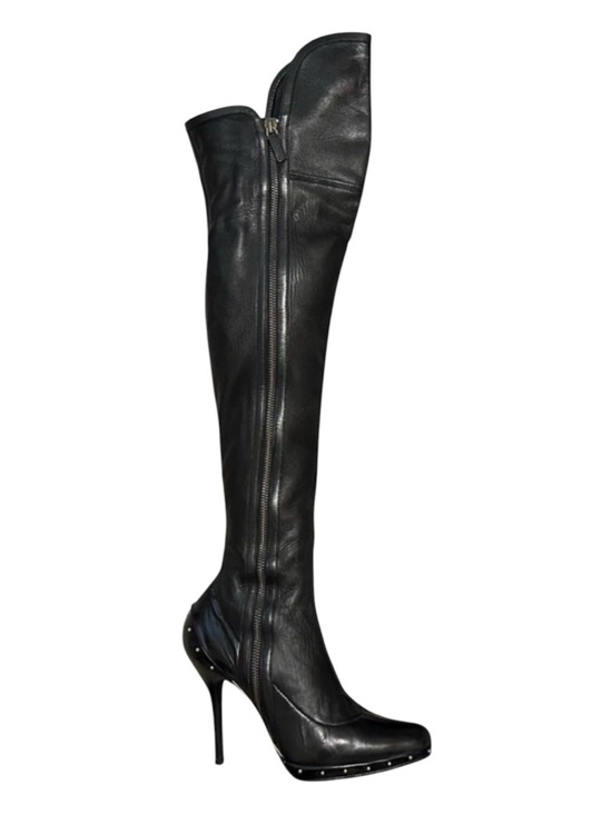 Gucci Shoes - Vintage GUCCI TOM FORD FW 2003 Runway Black Leather Studded OTK Boots 37.5 RARE